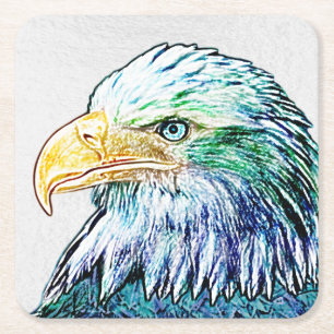 Colorful Eagle Sketch Kartonnen Onderzetters