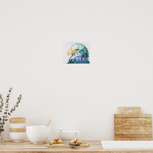 Colorful Eagle Sketch Poster (Keuken)