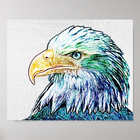 Colorful Eagle Sketch Poster (Voorkant)