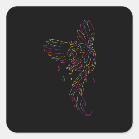 Colorful Eagle Vierkante Sticker (Voorkant)
