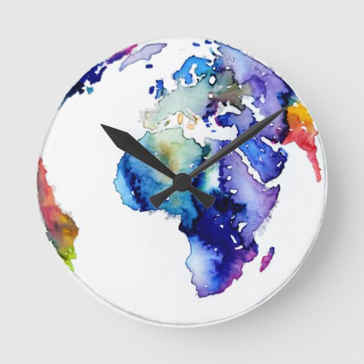 Colorful Earth Ronde Klok (Voorkant)