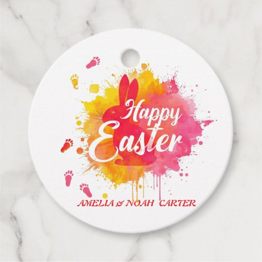 COLORFUL  Easter BRUNCH & HUNT Bedankjes Labels (Voorkant)