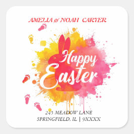 COLORFUL  Easter BRUNCH & HUNT Vierkante Sticker