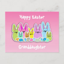 Colorful Easter Bunnies and Eggs