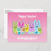 Colorful Easter Bunnies and Eggs Feestdagenkaart (Voorkant / Achterkant)