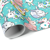 Colorful Easter Bunnies Cadeaupapier (Rol Hoek)