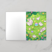 Colorful Easter Bunnies Folie Wenskaart (Buiten Laag)