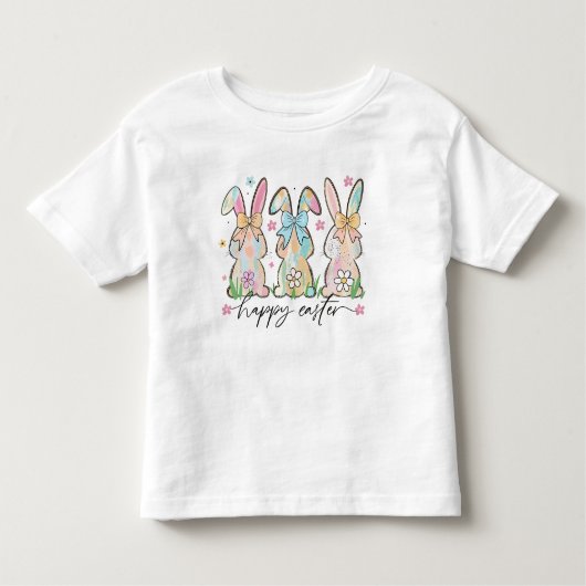 Colorful Easter Bunnies Kinder Shirts (Voorkant)