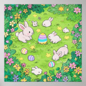 Colorful Easter Bunnies Poster (Voorkant)
