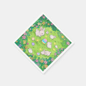 Colorful Easter Bunnies Servet (Hoek)