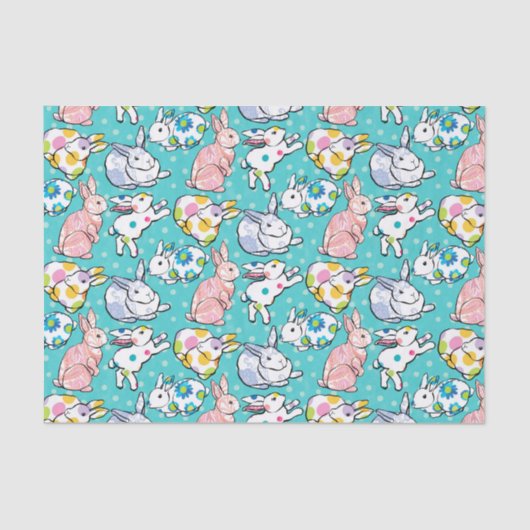 Colorful Easter Bunnies Tissuepapier (Voorkant)