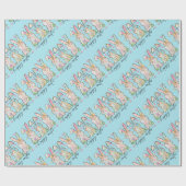 Colorful Easter Bunnies with Bows Cadeaupapier (Vlak)