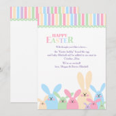 Colorful Easter Bunnies Zwangerschap Aankondiging (Voorkant / Achterkant)