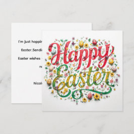 Colorful Easter Card , Personalized Easter Card Feestdagenkaart