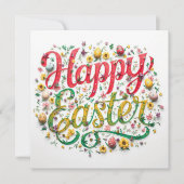 Colorful  Easter Card , Personalized Easter Card  Feestdagenkaart (Voorkant)
