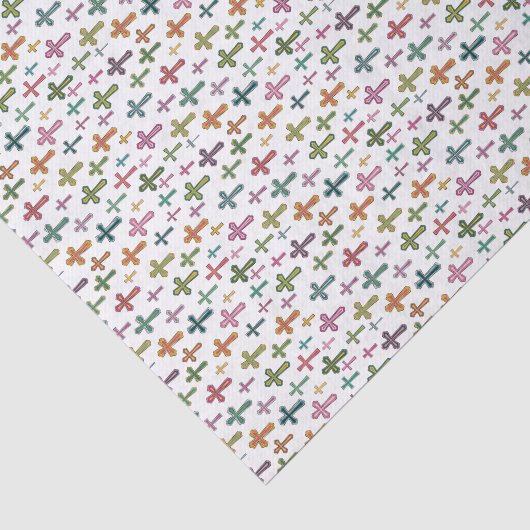 Colorful Easter cross patterned Tissuepapier (Detail)