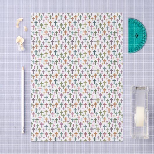 Colorful Easter cross patterned Tissuepapier (Craft)