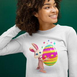 Colorful Easter Cute Easter Bunny Egg Hunt Fun T-shirt