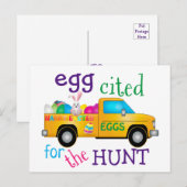 Colorful Easter Egg Hunt Bunny Truck Briefkaart (Voorkant / Achterkant)