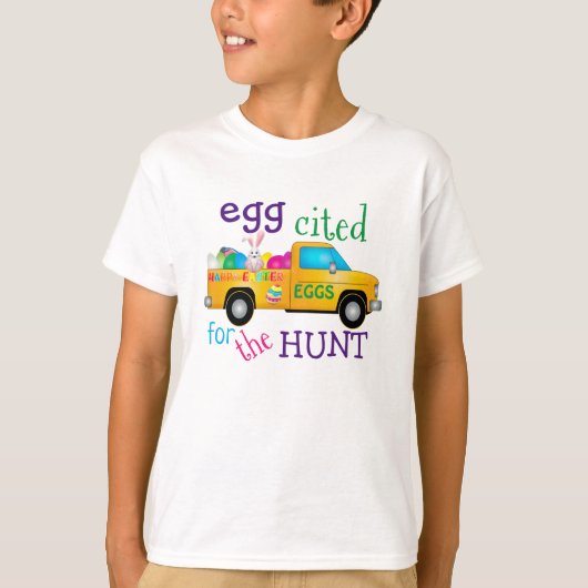 Colorful Easter Egg Hunt Bunny Truck T-shirt (Voorkant)