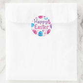 Colorful Easter Egg Hunt Classic Round Sticker  (Tas)