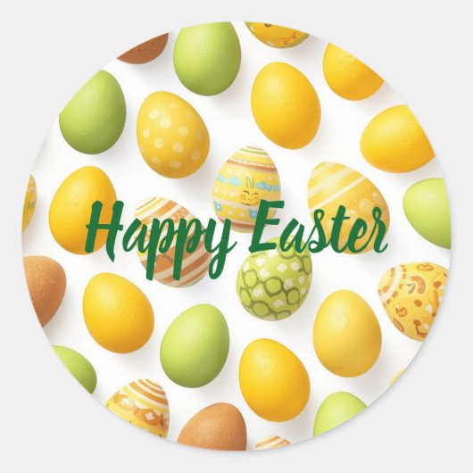 Colorful Easter Egg Hunt Classic Round Sticker  (Voorkant)