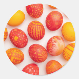 Colorful Easter Egg Hunt Classic Round Sticker 