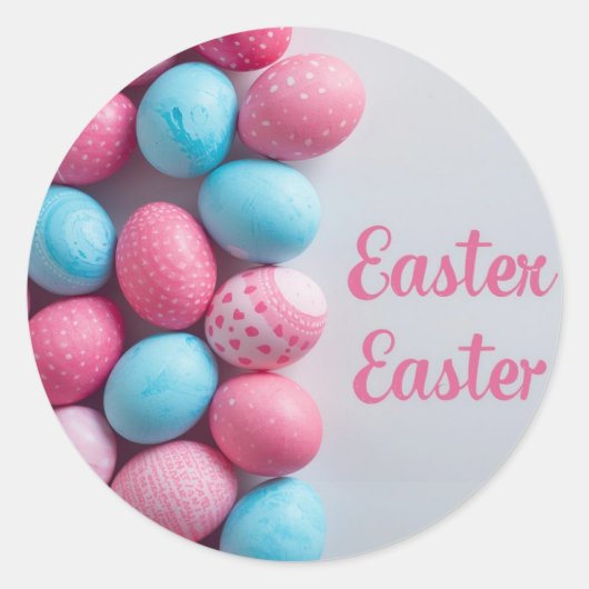 Colorful Easter Egg Hunt Classic Round Sticker  (Voorkant)