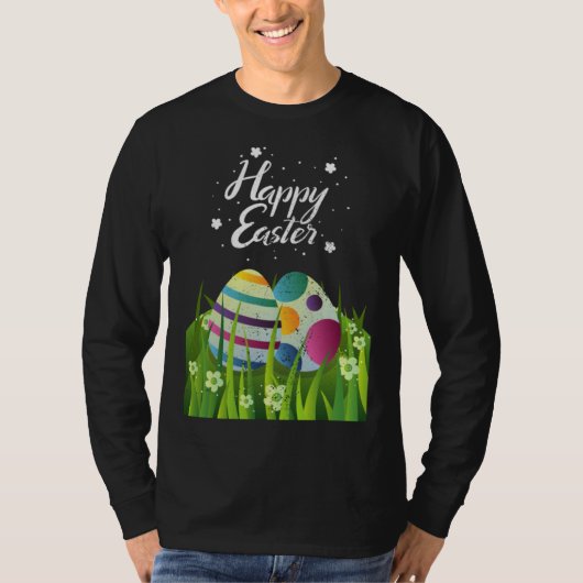 Colorful Easter Egg Hunting Easter Day Holiday T-shirt (Voorkant)