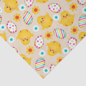Colorful Easter Eggs and Chicken Pattern Tissuepapier (Detail)