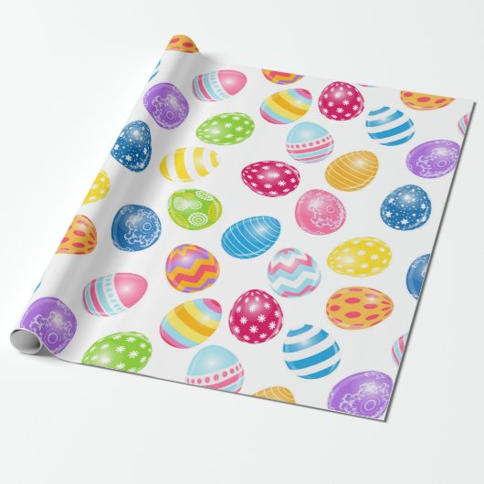 Colorful Easter Eggs Cadeaupapier (Uitgerold)