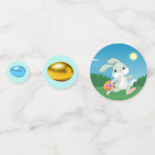 Colorful Easter Eggs, Chick en Paasbunny Confetti (Achterkanten)