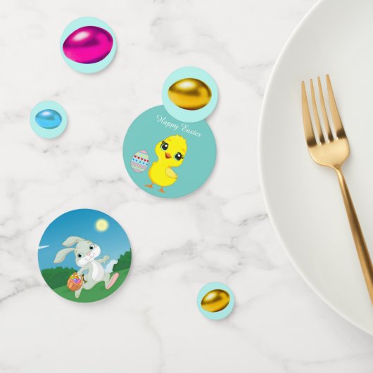 Colorful Easter Eggs, Chick en Paasbunny Confetti (Groep)