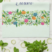 Colorful Easter Eggs- & Flowers-patroon Theedoek (Gevouwen)