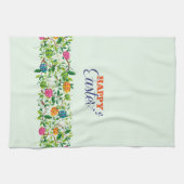 Colorful Easter Eggs- & Flowers-patroon Theedoek (Horizontaal)