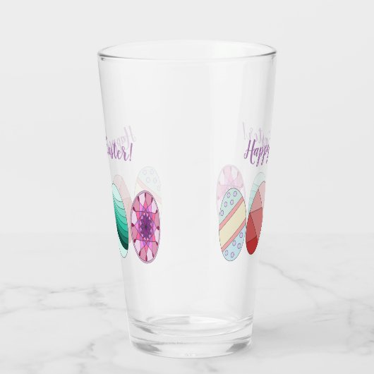 Colorful Easter Eggs "Happy Easter" Glas (Rechts)