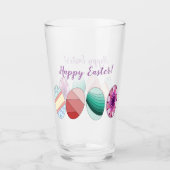 Colorful Easter Eggs "Happy Easter" Glas (Voorkant)