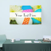 Colorful Easter Eggs, Happy Easter, Holiday Spandoek (Beurs)