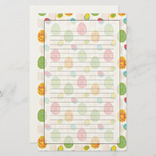 Colorful Easter Eggs Pattern Briefpapier (Voorkant / Achterkant)