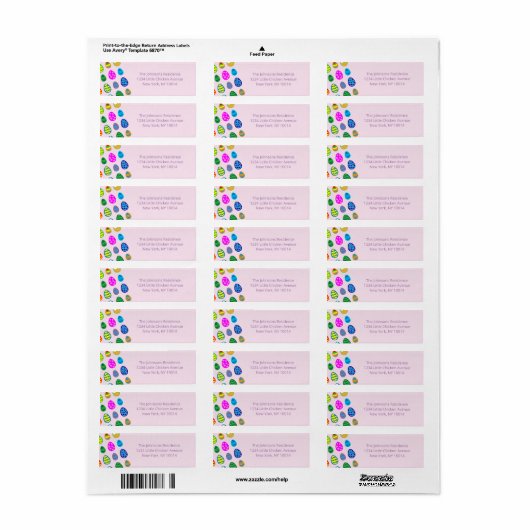 Colorful Easter Eggs Pattern Etiket (Full Sheet)