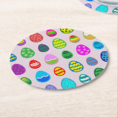Colorful Easter Eggs Pattern Ronde Kartonnen Onderzetter (Gebogen)