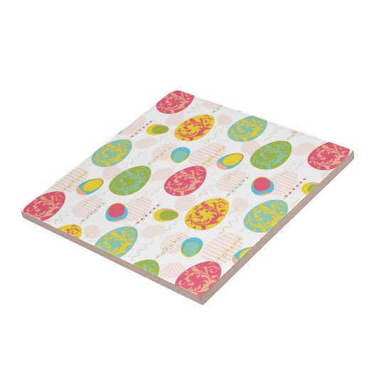 Colorful Easter Eggs Pattern Tegeltje (Zijkant)
