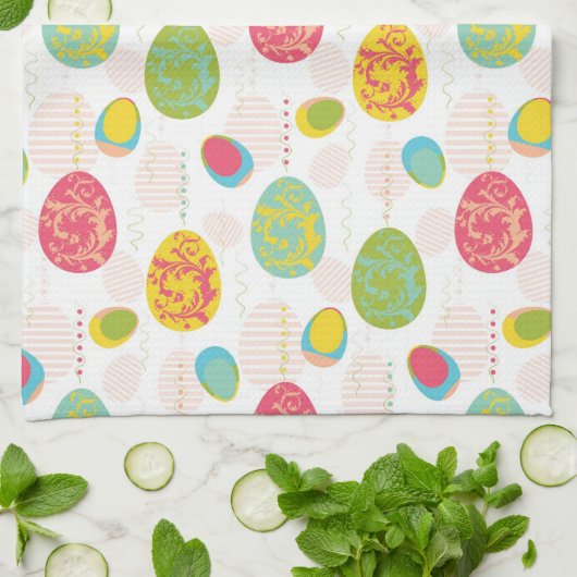 Colorful Easter Eggs Pattern Theedoek (Gevouwen)