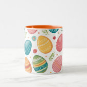 Colorful Easter Eggs Pattern Tweekleurige Koffiemok (Center)