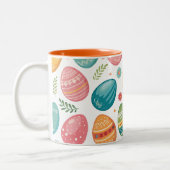 Colorful Easter Eggs Pattern Tweekleurige Koffiemok (Links)