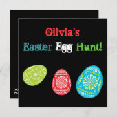 Colorful Easter Eggs Recycled Egg Hunt Invitation Kaart (Voorkant / Achterkant)