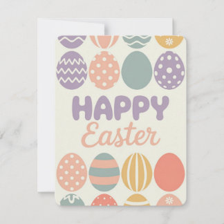 Colorful Easter Eggs Spring Pastel Holiday Card Feestdagenkaart
