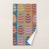 Colorful Easter Eggs Stripes Pattern Happy Easter Bad Handdoek (Handdoek)