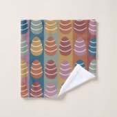 Colorful Easter Eggs Stripes Pattern Happy Easter Bad Handdoek (Wasdoekje)