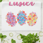 Colorful Easter Eggs Waterverf Blots Happy Easter Theedoek (Gevouwen)